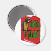 Trinkender Papagei Magnet (Vorderseite/Rückseite)