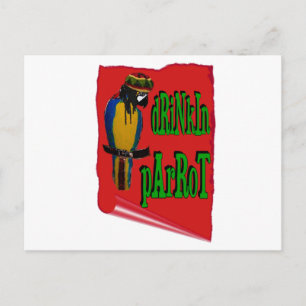 Trinkender Papagei Postkarte