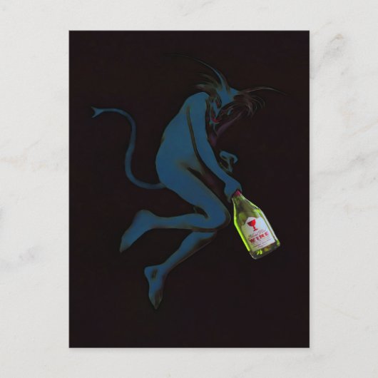Trinkender Teufel - Postkarte (Vorderseite)