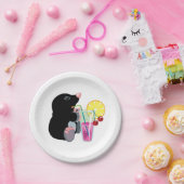 trinkendes Cocktail der Cartoonmole Pappteller (Party)