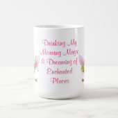 Trinkendes Morgen-magisches Regenbogen-Einhorn Kaffeetasse (Mittel)