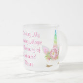Trinkendes Morgen-magisches Regenbogen-Einhorn Mattglastasse (VorderseiteRechts)