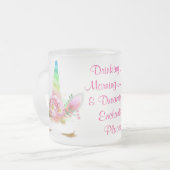 Trinkendes Morgen-magisches Regenbogen-Einhorn Mattglastasse (Vorderseite Links)