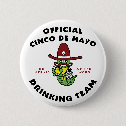 Trinkendes Team Cinco Des Mayo Button (Vorderseite)
