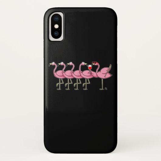 Trinkendes Weingeschenk des Flamingos Case-Mate iPhone Hülle (Rückseite)
