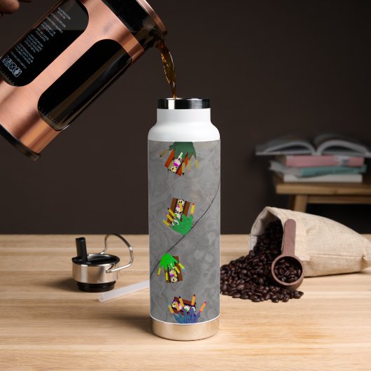 Trinkflasche 'Alle meine Freunde sind Zombies' (Kaffee (gedreht))