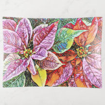 Trinkflasche aus Glas - SG Pink/Red Poinsettias