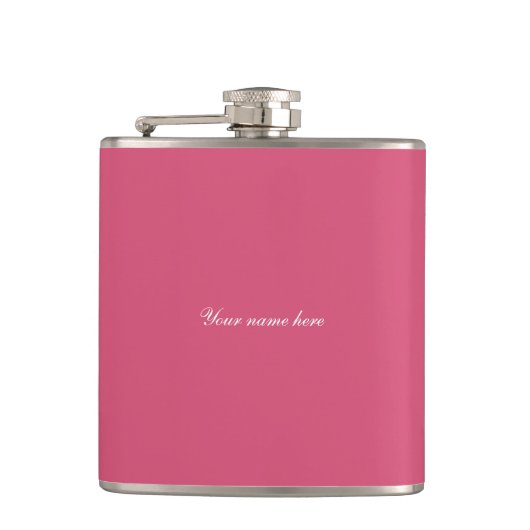 Trinkflasche aus rosa Vinyl Flachmann (Vorderseite)