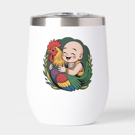 Trinkflasche | Chloe Baby Hugs Rooster (Vorderseite)