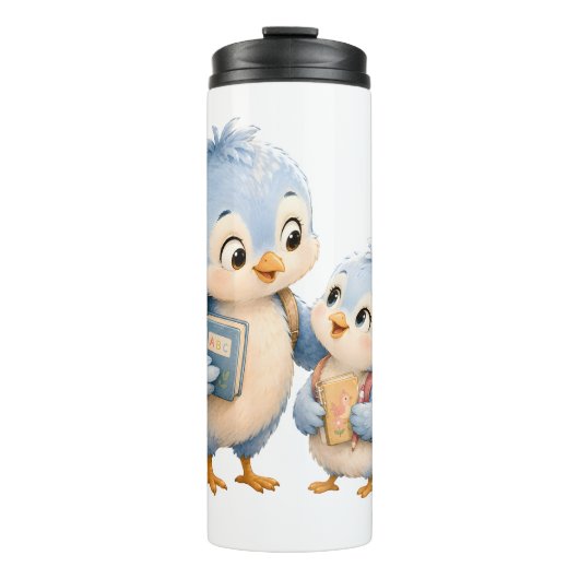 Trinkflasche Little Blue Birds Thermosbecher (Vorderseite)