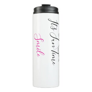 Trinkflasche Spaß Zeit Lächeln Kunst Design Thermosbecher