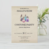 Trinkflaschen Zauberflaschen Vintages Halloween Einladung (Stehend Vorderseite)