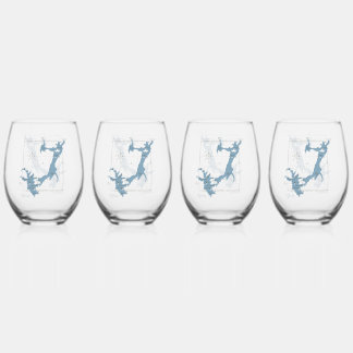 Trinkgarnitur Set aus 4 Stielwein Gläsern Weinglas Ohne Stiel