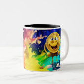 Trinkgefäße. Lebhafte Seitenstreifen: Die farbenpr Zweifarbige Tasse (VorderseiteRechts)