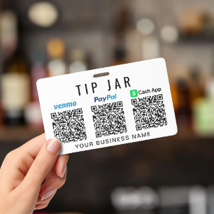Trinkgeld-Übertragungs QR-Codes Venmo PayPal CashA Ausweis