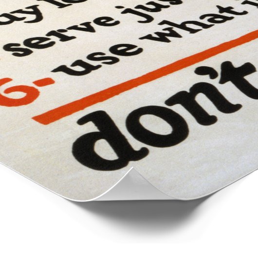 Trinkgelder Poster (Ecke)