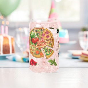 Trinkgeschirr-Set Pizza-Zeit Dosenglas