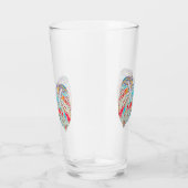 Trinkglas mit bearbeitetem Anthurium Glas (Rechts)