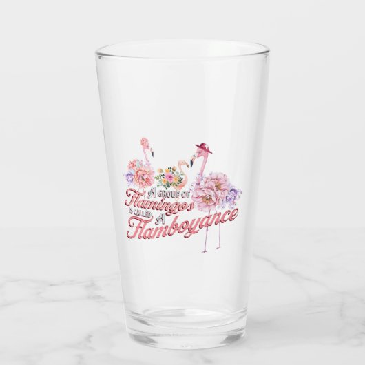 Trinkglas mit Flamingos Glas (Rückseite)