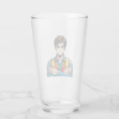 Trinkglas mit Manga-Sicherheitsfachmann Glas (Rückseite)