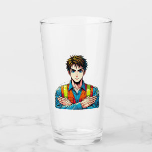 Trinkglas mit Manga-Sicherheitsfachmann Glas