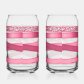 Trinkglas-Set mit rosa Band Dosenglas (Rechts)
