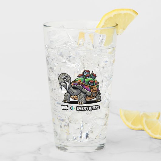 Trinkglas 'Zuhause ist überall' Glas (Rückseite Ice)