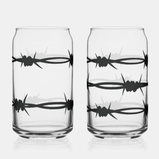 Trinkgläser mit Stacheldraht Design Dosenglas (Vorderseite)