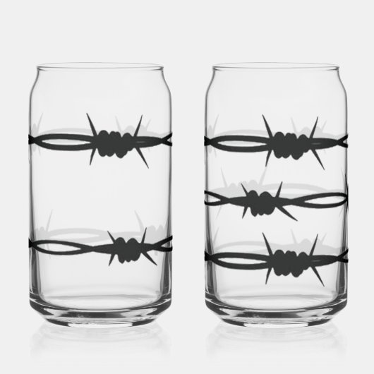 Trinkgläser mit Stacheldraht Design Dosenglas (Rückseite)