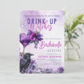 Trinkhexen Gotische Bachelorette-Route Einladung (Stehend Vorderseite)