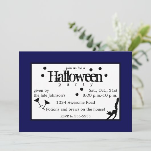 Trinkhexen Halloween Einladung (Stehend Vorderseite)