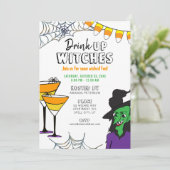 Trinkhexen Halloween Einladung (Stehend Vorderseite)