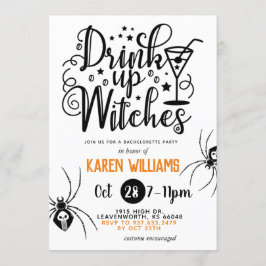 Trinkhexen Halloween-Junggeselinnen-Abschied Einladung