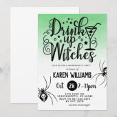 Trinkhexen Halloween-Junggeselinnen-Abschied Einladung (Vorne/Hinten)