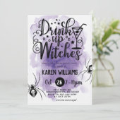Trinkhexen Halloween-Junggeselinnen-Abschied Einladung (Stehend Vorderseite)