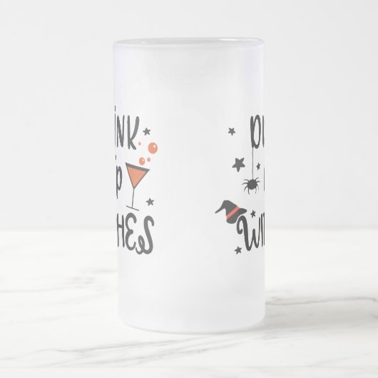 Trinkhexen Halloween Mattglas Bierglas (Mittel)