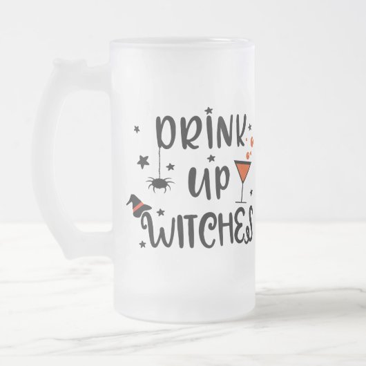 Trinkhexen Halloween Mattglas Bierglas (Links)