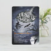 Trinkhexen Nachts Junggeselinnen-Abschied Einladung (Stehend Vorderseite)