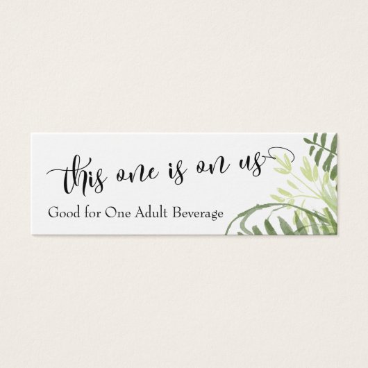 Trinkkarten | Abstrakte Grünpflanzen, Foliage Bouq (Vorderseite)