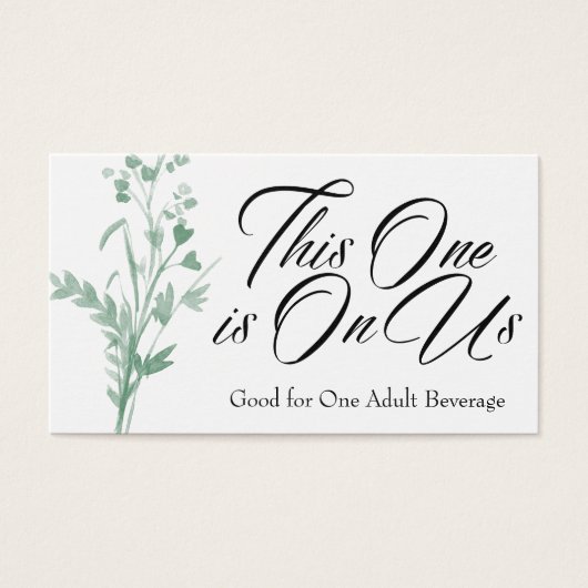 Trinkkarten, Botanisches Spray mit grüner Wasserfa (Vorderseite)