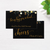 Trinkkarten, elegantes Gold Script & Bokeh (Schreibtisch)