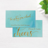 Trinkkarten, elegantes Gold-Script mit Wasserfarbe (Schreibtisch)