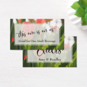 Trinkkarten | Elegantes Script & Red Tulips (Schreibtisch)