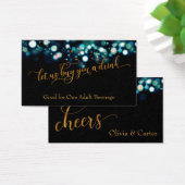 Trinkkarten, Goldschrift und Aquamarines Bokeh (Schreibtisch)