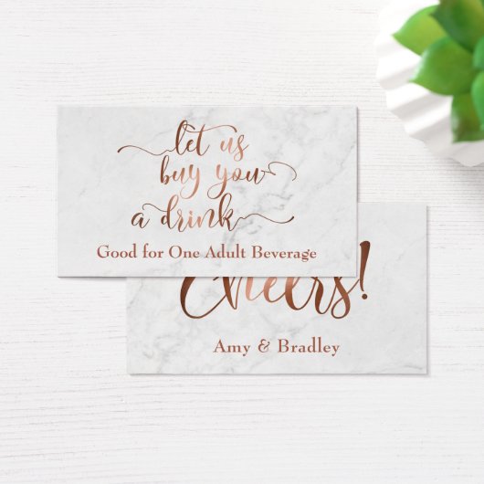 Trinkkarten | Kupferskript mit weißem Marmor (Schreibtisch)