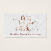 Trinkkarten | Kupferskript mit weißem Marmor (Vorderseite)