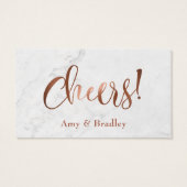 Trinkkarten | Kupferskript mit weißem Marmor (Rückseite)