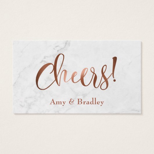 Trinkkarten | Kupferskript mit weißem Marmor (Rückseite)