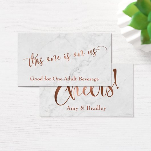 Trinkkarten | Kupferskript mit weißem Marmor (Schreibtisch)