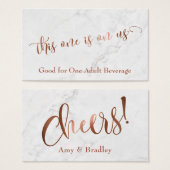 Trinkkarten | Kupferskript mit weißem Marmor (Vorne & Hinten)